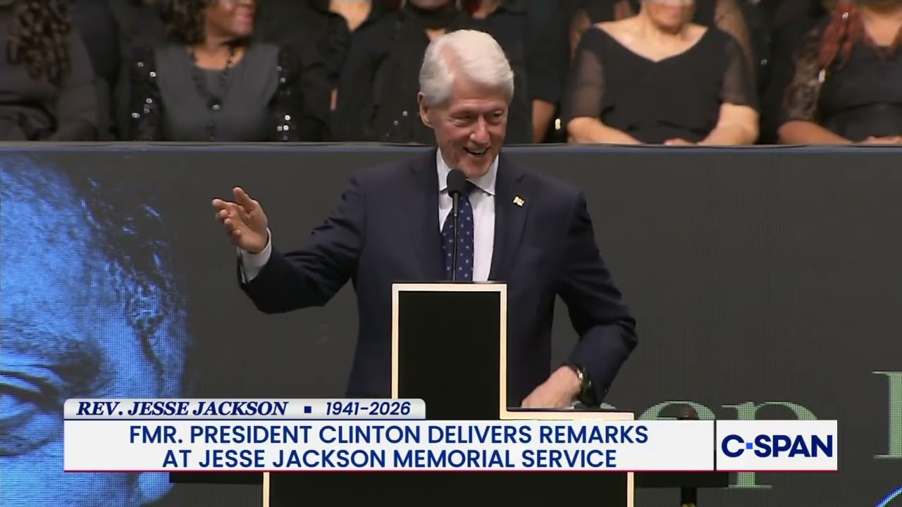 Former President Bill Clinton gives remarks at memorial service for Rev. Jesse Jackson