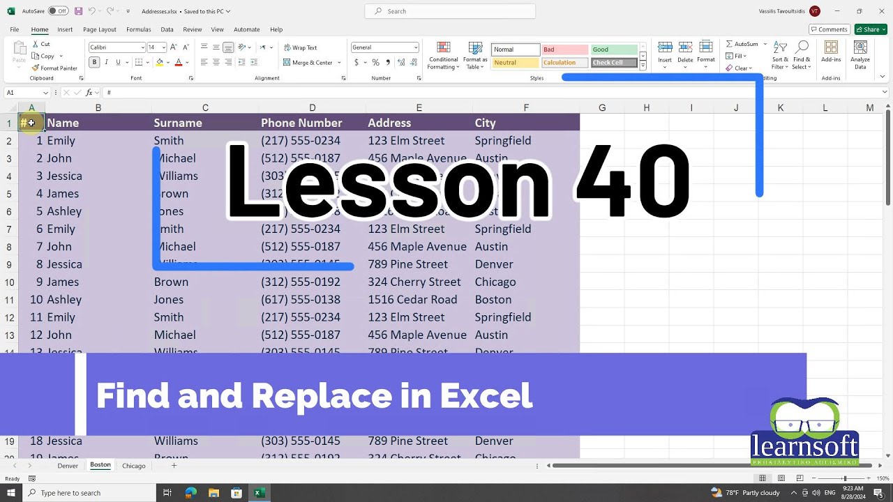 40. Find and Replace in Excel - YouTube