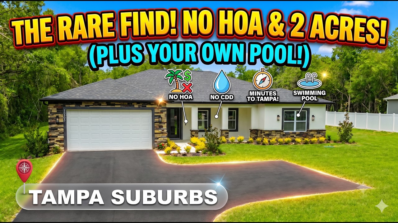 STOP Scrolling… 2 Acre Florida Home Near Tampa with Pool Under $700K