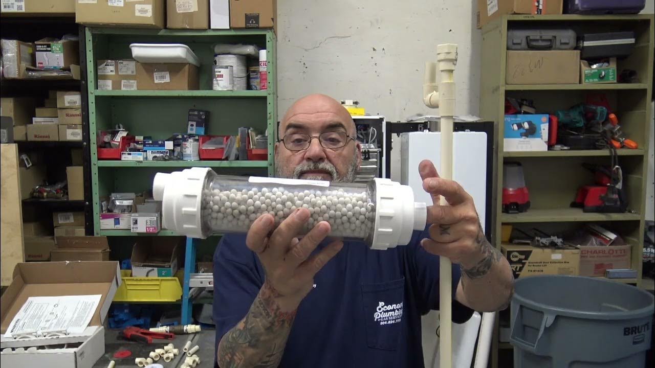 Proper condensate drain piping on a Navien tankless. - YouTube