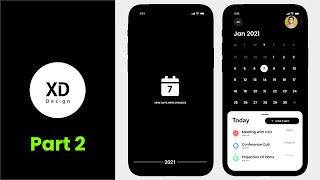Design & Prototype Calendar App UI/UX using adobe xd | PART 2 | XD design screenshot 5