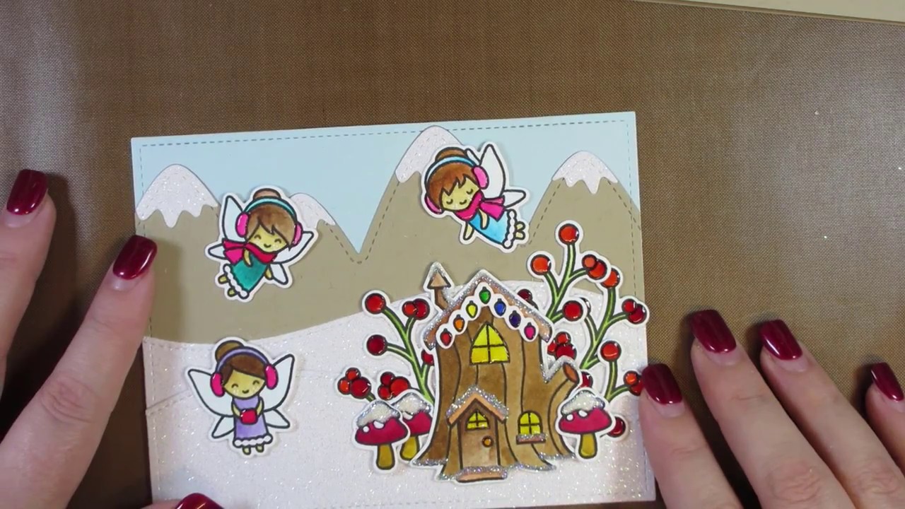 Christmas 2017 | Lawn Fawn | Frosty Fairy Friends Scene Card - YouTube