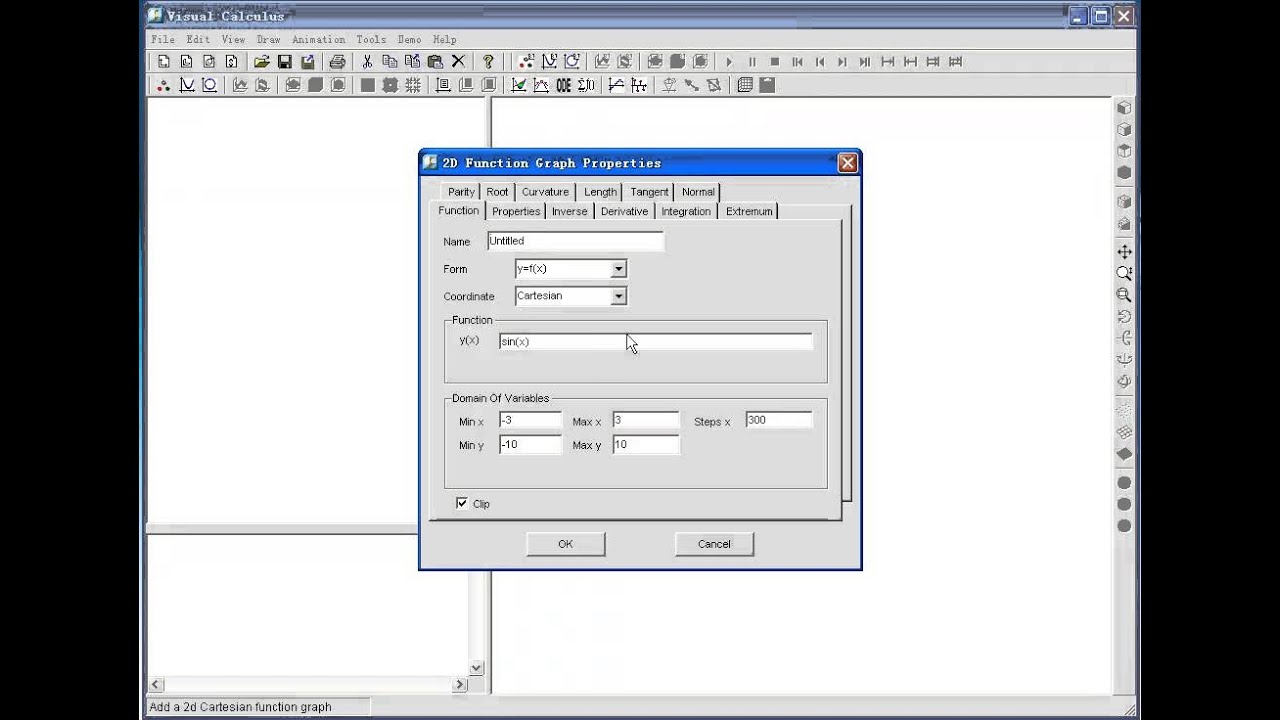 How to graph trigonometric function with Visual Calculus