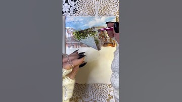 Courtyard landscape/scene ASMR junk journal 🪴⛲️ #scrapbooking #junkjournal #scrapbook #asmr