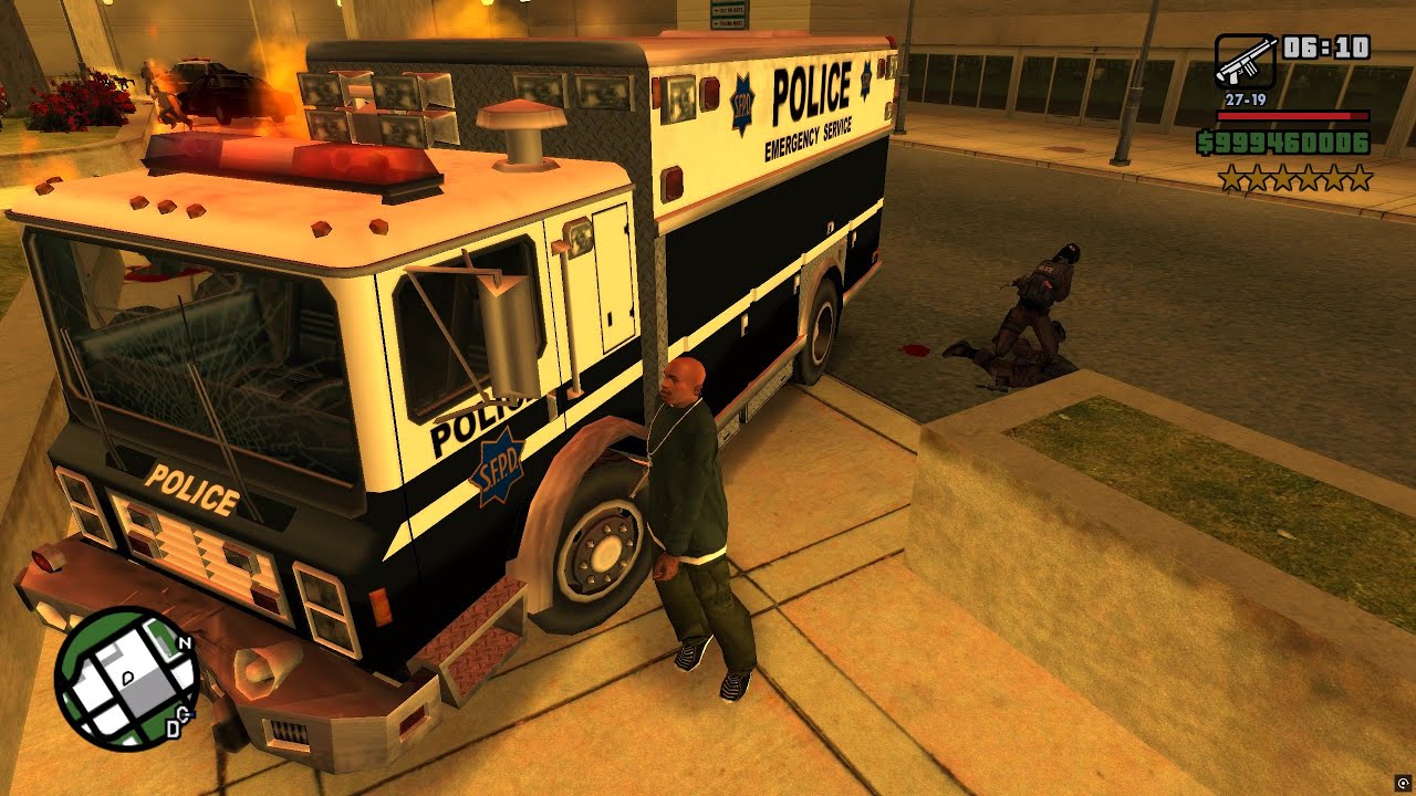 GTA San Andreas - San Fierro Hospital Rampage and Shootout + Six Star Escape