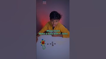 Move-1 coin make-2 lines with 4 coins challenge 😂 #mamudhamu #shorts