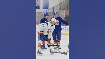 Calum Ritchie Mic D Up At Day 1 Of Islanders Development Camp At Northwell Health Ice Center 