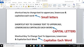 Shortcut Key to Change Text to Uppercase, Lowercase In MS Word screenshot 3