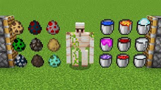 x987 minecraft eggs and x222 iron golem and x987 new buckets combined