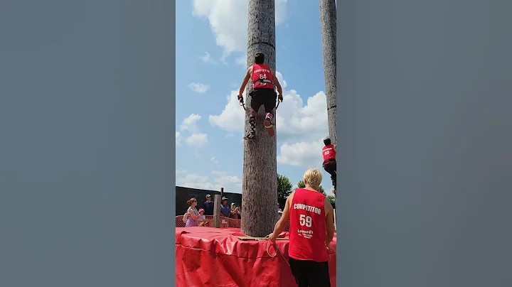 60 foot speed climb qualifier at the 2023 Lumberjack World Championships