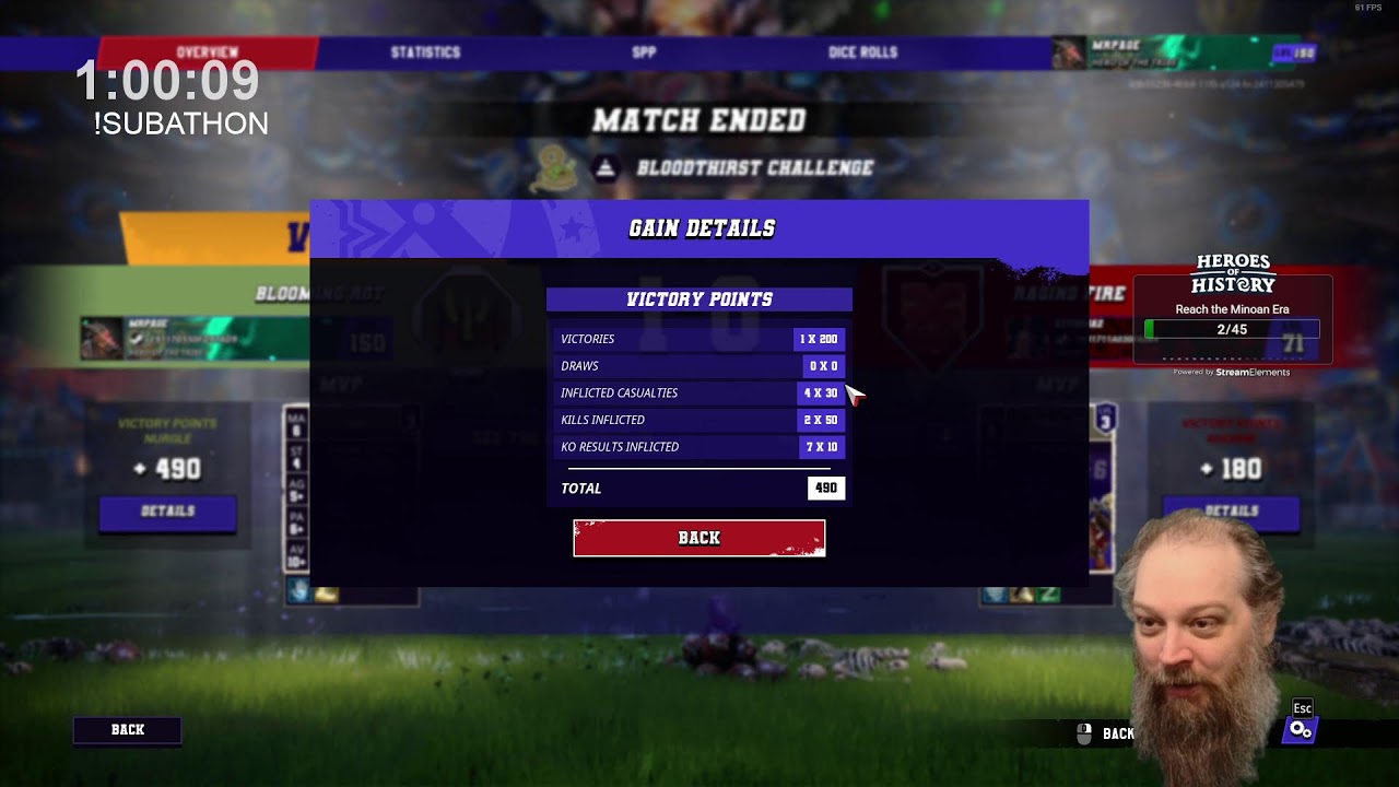 BLOOD BOWL 3 🩸🏈 SEASON 9 SUBATHON -=DAY 7=- 3rd place on ladder🥉 KHORNE ...