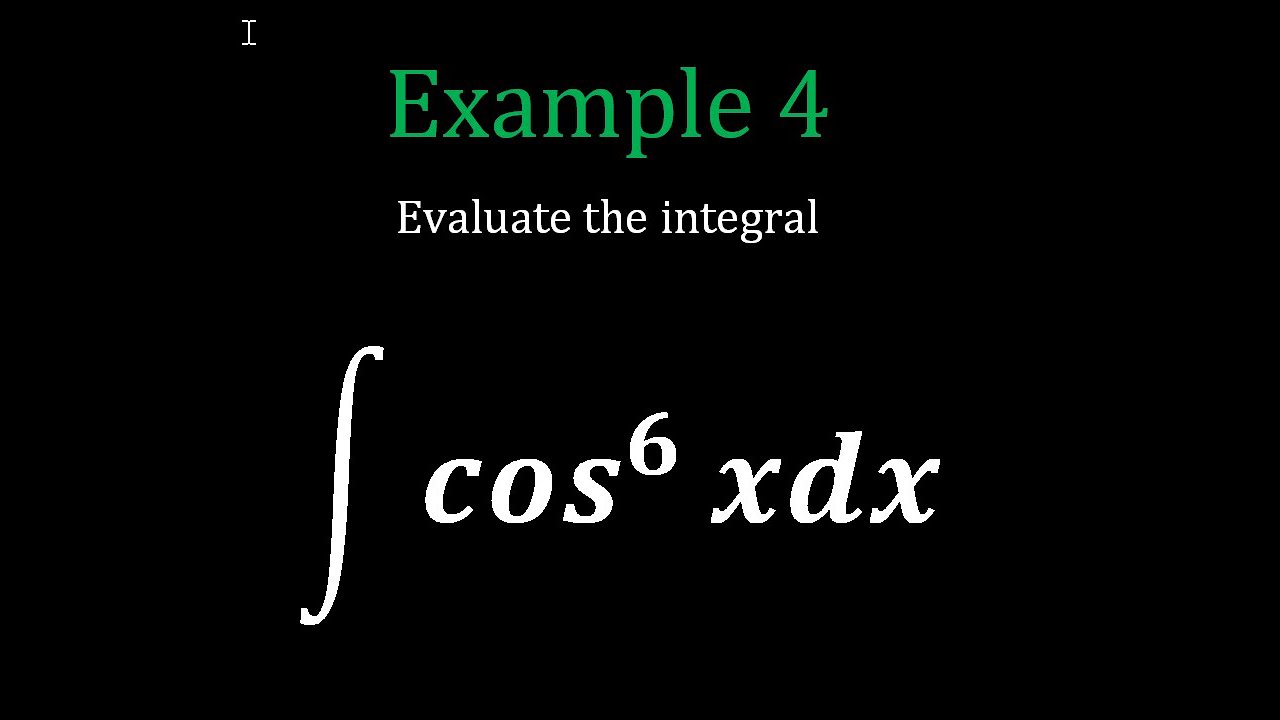Integral Calculus: Example 4 - YouTube