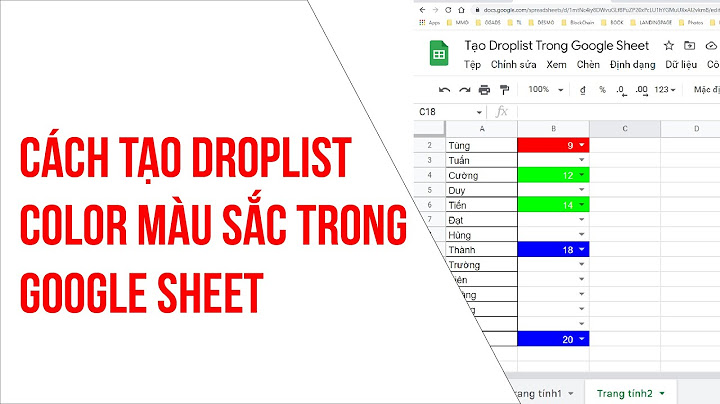 Tạo màu cho drop list Google sheet