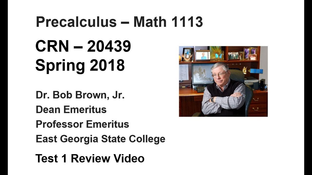 Precalculus Test 1 Review - YouTube