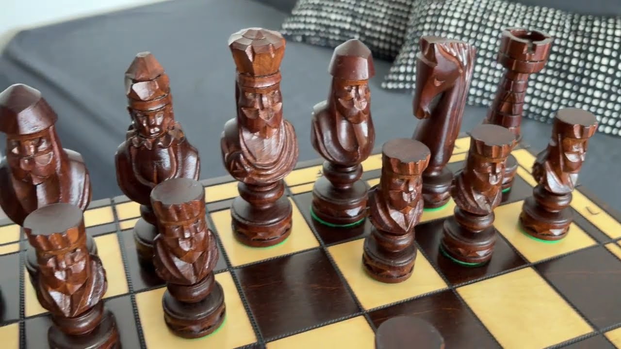 Timeless Design: Wooden Chess Set with Historic Detailing |Chess shop e4e5| 