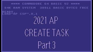 AP CSP: Create Task 2021 - PERFECT example 6/6