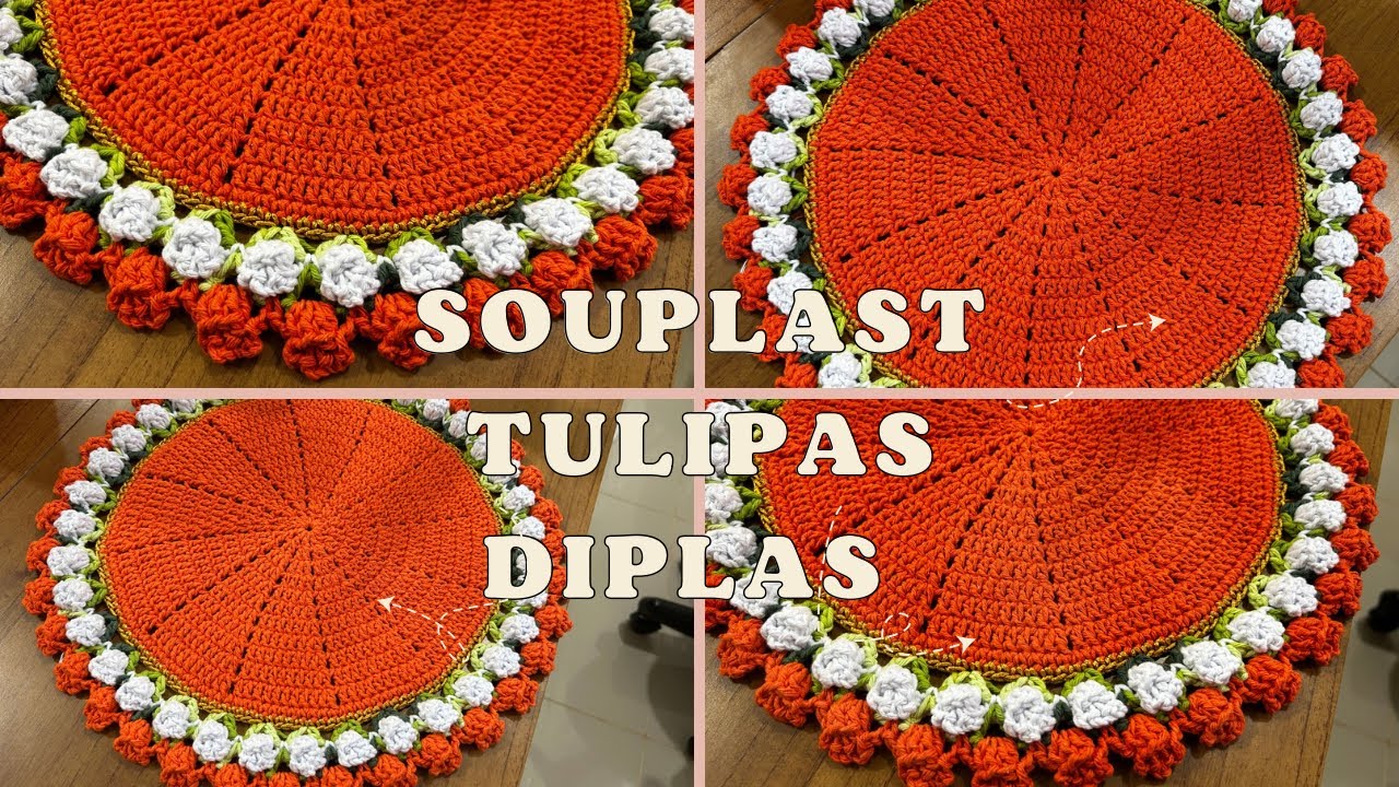 Souplast tulipas duplas/passo a passo/jogo americano tulipas