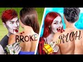 Broke vs Rich Tattoo Salon for Vampires! My Magic Tattoo Grants Wishes!