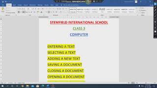Class 3 chapter 4 MS Word 2010  (part 3)