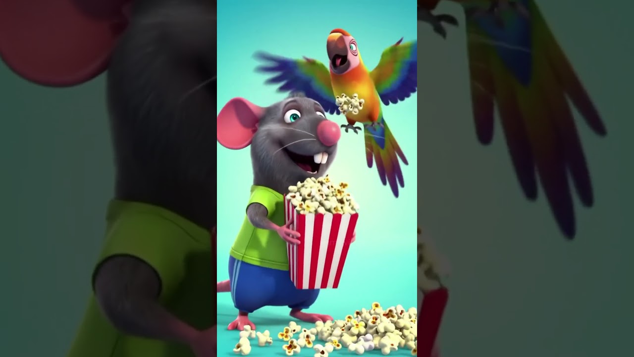 Funny Rat and Parrot Popcorn Chase | Kids Cartoon Animation
