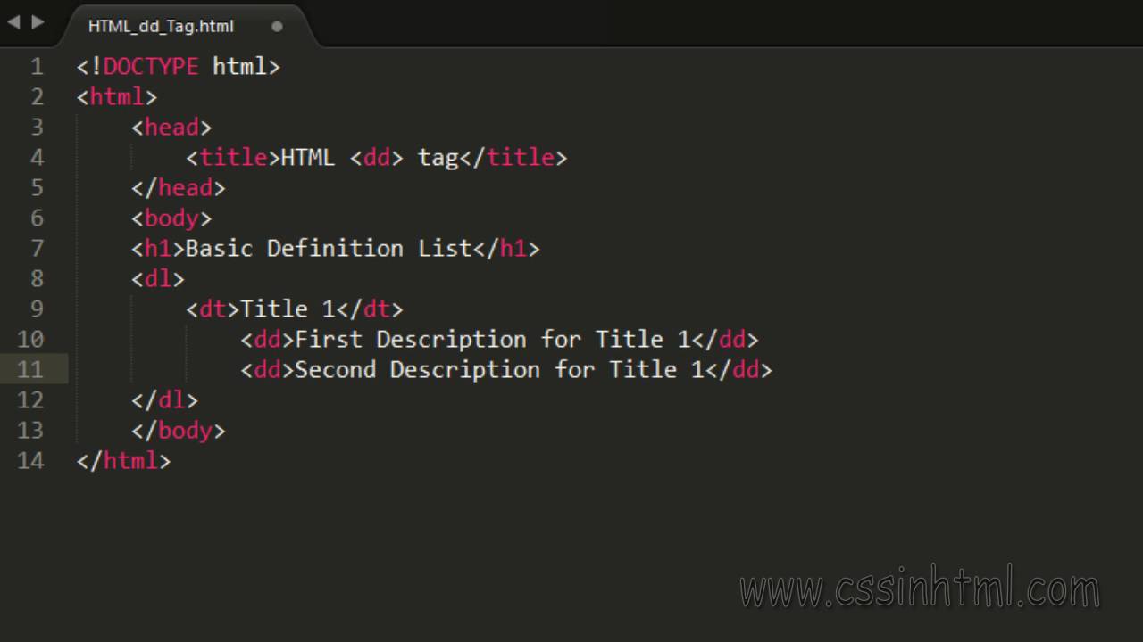 definition html tags