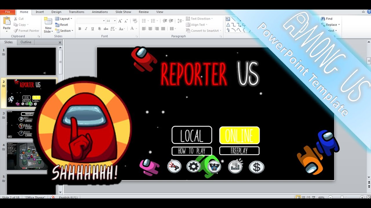 Among Us Improved Version 2020 1st Powerpoint Template Youtube