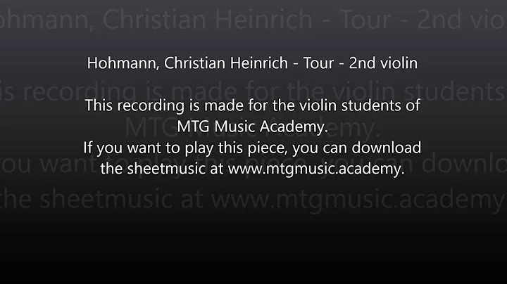 Hohmann, Christian Heinrich - Tour - 2nd violin