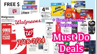 WALGREENS MUST DO DEALS 7/18-7/24 + SPEND BOOSTER SCENARIOS