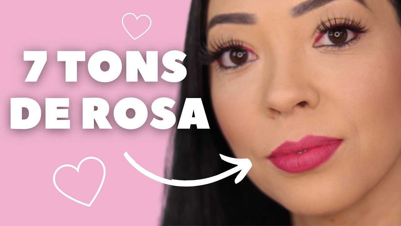 7 BATONS COR DE ROSA PARA MAQUIAGEM ROMÂNTICA
