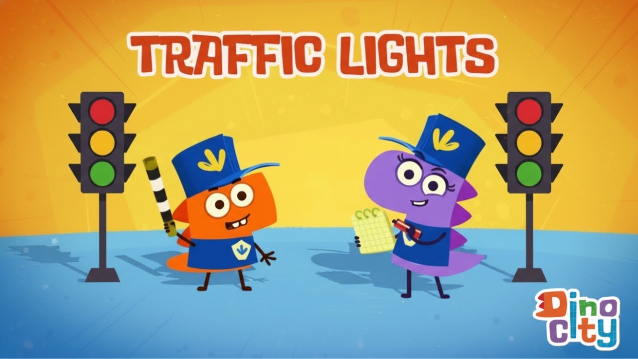 Traffic Lights 🚦– Dinocity | Kids Cartoon Learn Colors & Safety