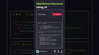 Hide show password using js ✔️🎯 #shorts #trending #animation #hearttouching #youtubeshorts #youtube