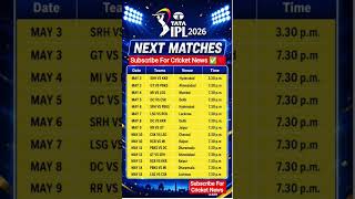 IPL 2026 Schedule/ IPL2026 Upcoming Matches #ipl2026 #ipl #cricket #rcb #rr #csk #shorts