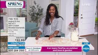 august   leo Set of 2 Crystal Beaded LED Garlands with T...