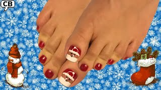 Diseno de unas en los pies Navideno decora a Santa