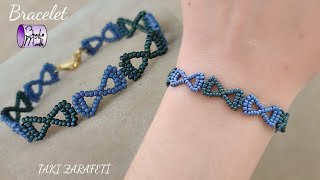 Easy seed bead bracelet Tutorial. Beaded Bow Bracelet . Fiyonk bileklik yapımı / Beads of The month