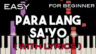 PARA LANG SA'YO ( LYRICS ) - AIZA SEGUERRA | SLOW & EASY PIANO