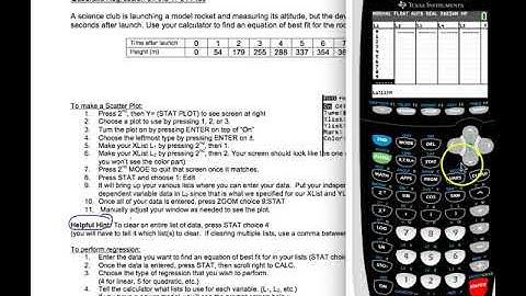 Quadratic Regression in the TI-84