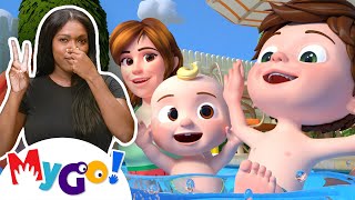 Swimming Song! | MyGo! Sign Language For Kids | CoComelon - Nursery Rhymes | ASL