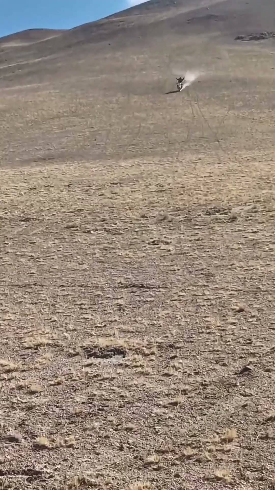 Riding a motorcycle swooping down a hill- Good tools and machinery make work easy