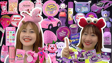 Thử Thách Mua Tất Cả Đồ Màu Hồng & Màu Tím Tại Siêu Thị | Hà Hà Hí Tuyết Tuyết TV