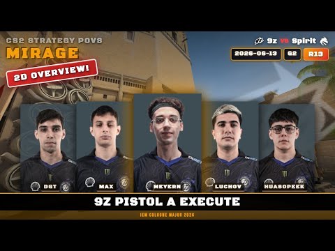9z Pistol A Execute vs Spirit - Mirage - IEM Cologne Major 2026