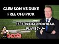 Free Football Pick Clemson Tigers vs Duke Blue Devils Prediction, 9/4/2023 College Football