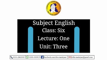 3rd Unit 1st Lecture Class 6 English-AFAQ