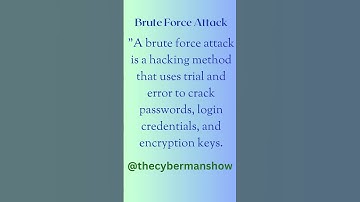 What is a bruteforce attack in #cybersecurity? Learn #cybersecuritybasics with #thecybermanshow