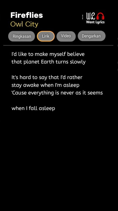 Download lagu Owl City - Fireflies (Lyrics)