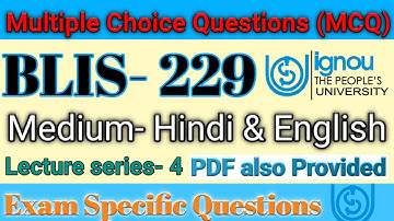 BLIE - 229, Top 30+ most Important Questions for BLIE Exam | Last block | Lecture Series - 4