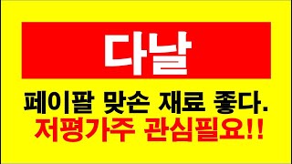 다날  페이팔 전략적 제휴 재료 좋은데...