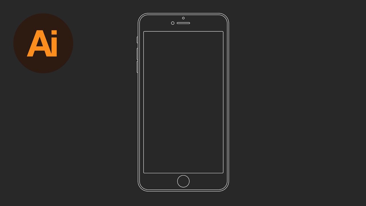 Learn How To Draw An Iphone 6 Wireframe In Adobe Illustrator Dansky Youtube