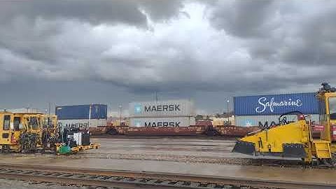 WB BNSF Port Stack Train In Barstow Yard Ca! #bigbossrailfanner