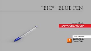 Blue BIC pen 3D modeling